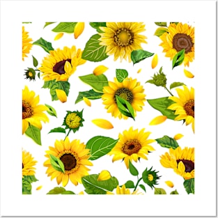 new watercolor sunflower 1 Posters and Art